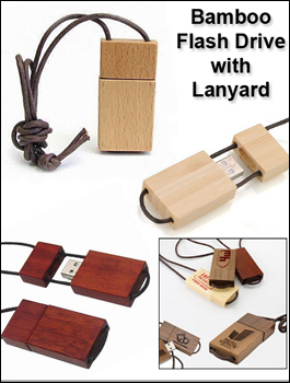 Bamboo Lanyard Flash Drive